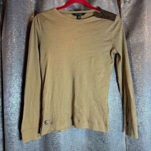 Polo Ralph Lauren top with faux leather trim!